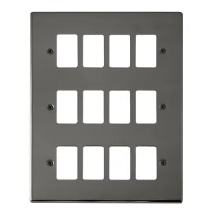 12 Gang GridPro Frontplate - Black Nickel