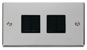 4 Gang 2 Way 10AX Switch - Black