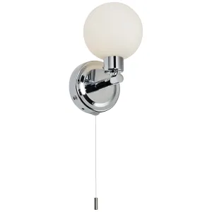 230V IP44 G9 Single Wall light with Round Frosted