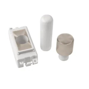 1 Module Dimmer Mounting Kit - White - Brushed Sta