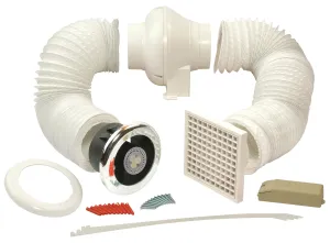 Manrose 4"/100mm inline showerlite fan kit ice whi