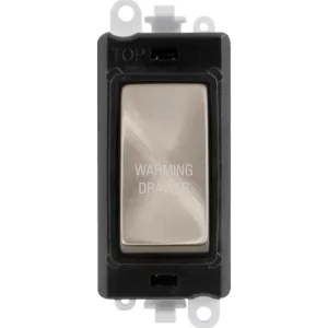20AX Double Pole Switch Module - Black - Brushed S