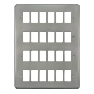24 Gang GridPro Frontplate - Stainless Steel
