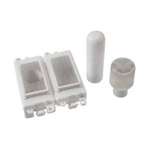 2 Module Dimmer Mounting Kit - White - Stainless S