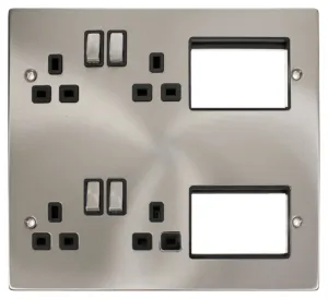 4 x 13A DP Switched Sockets, (2x3) New Media Modul