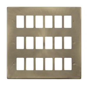 18 Gang GridPro Frontplate - Antique Brass
