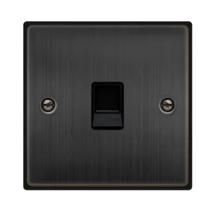 SINGLE RJ11 (IRISH/US) OUTLET - MATT BRONZE - BLAC
