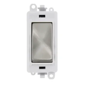 20AX 2 Way Switch Module - White - Satin Chrome
