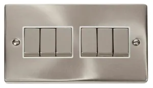 6 Gang 2 Way 'Ingot' 10AX Switch - White
