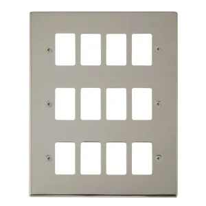 12 Gang GridPro Frontplate - Pearl Nickel
