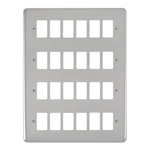 24 Gang GridPro Frontplate - Polished Chrome