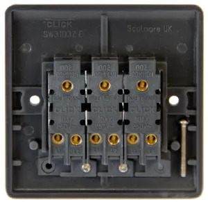 Plate Switch, 3 Gang 2 Way