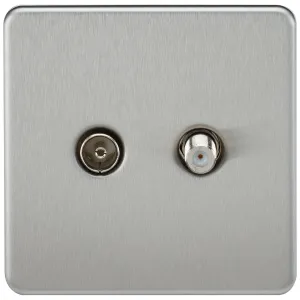 TV & SAT TV Outlet (Isolated) - Brushed Chrome