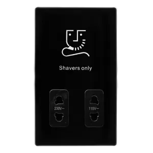 115/230V DUAL VOLTAGE SHAVER SOCKET - METAL BLACK