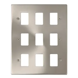 9 Gang GridPro Frontplate - Satin Chrome