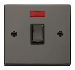 20A 1 Gang DP 'Ingot' Switch + Neon - Black