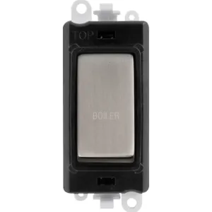 20AX Double Pole Switch Module - Black - Stainless