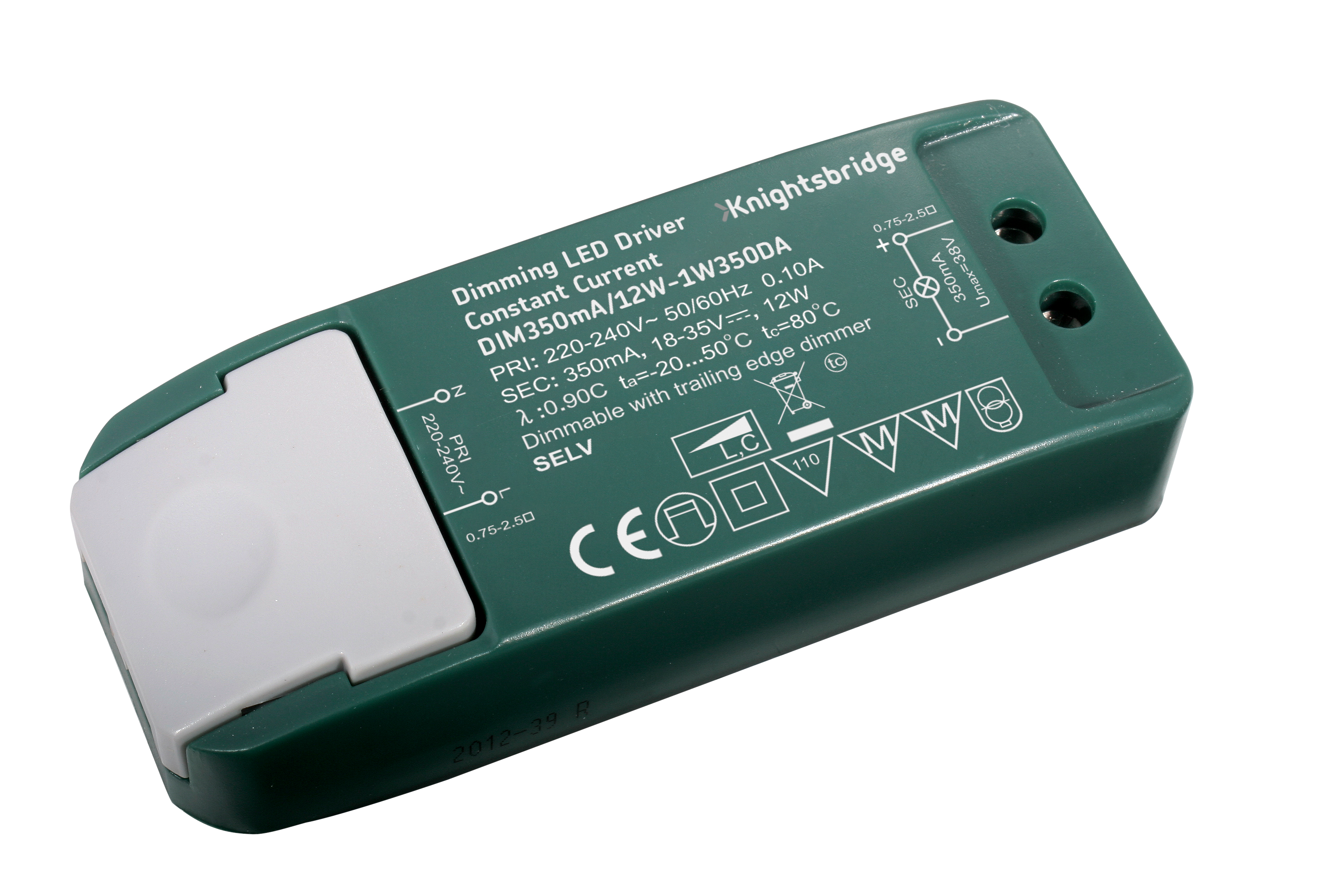IP20 350mA 12W LED Dimmable Driver - Constant Curr