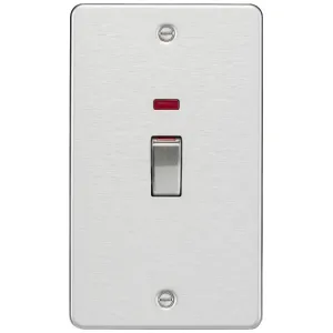 45A DP Switch with Neon (2G size) - Brushed Chrome