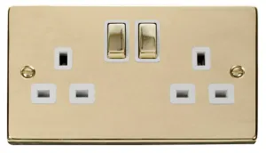2 Gang 13A DP 'Ingot' Switched Socket Outlet - Whi