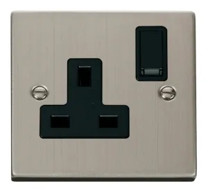 1 Gang 13A DP Switched Socket Outlet - Black