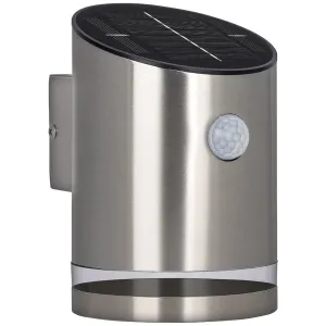 SOLAR STAINLESS STEEL PIR WALL LIGHT 100LM IP44 40