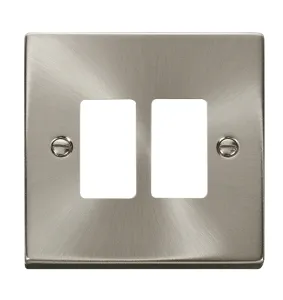 2 Gang GridPro Frontplate - Satin Chrome