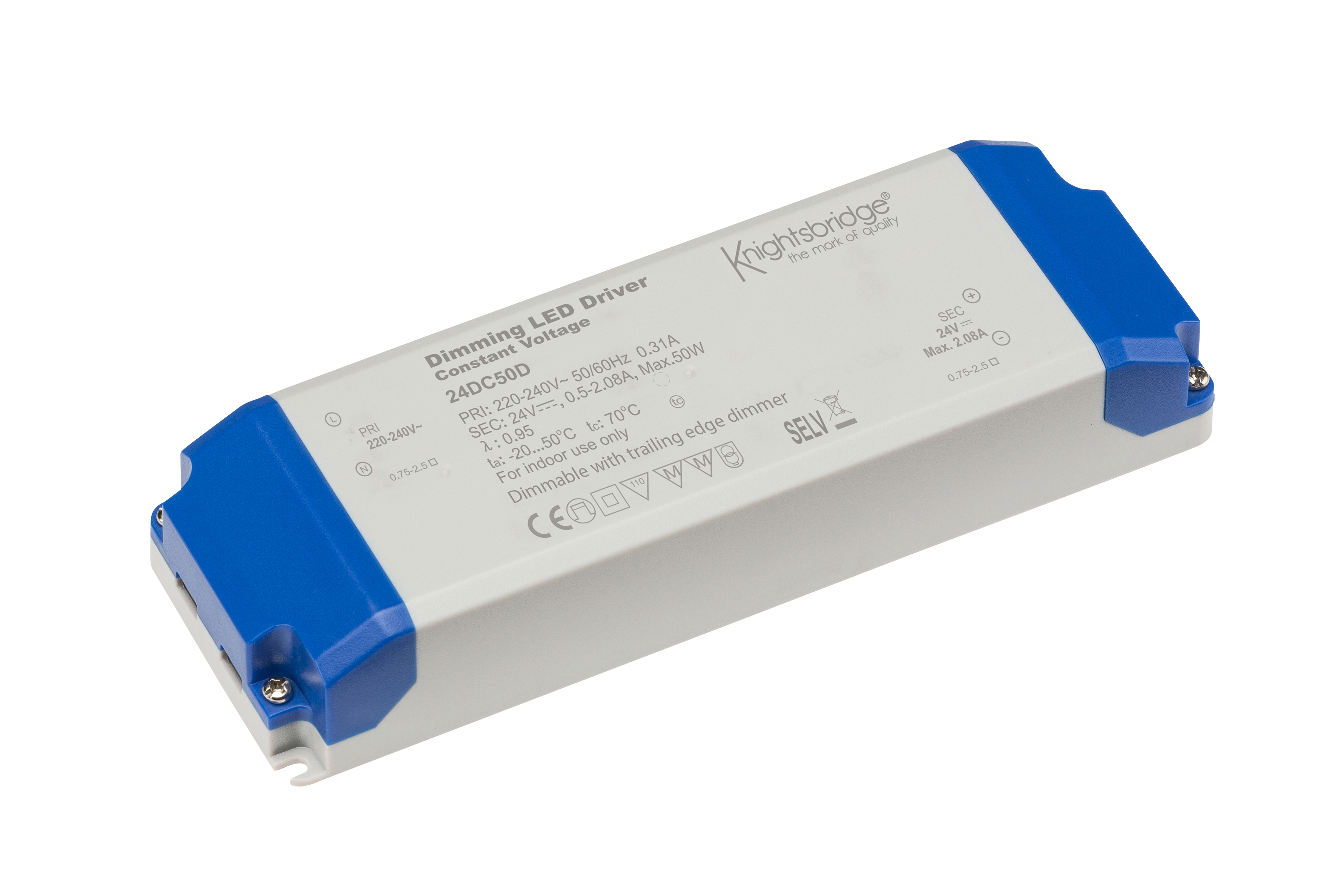 IP20 24V 50W DC Dimmable LED Driver - Constant Vol