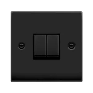VP MATT BLACK INGOT 10A 2GANG 2WAY SWITCH