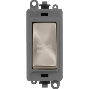 20AX Double Pole Switch Module - Grey - Brushed St