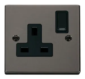 1 Gang 13A DP Switched Socket Outlet - Black