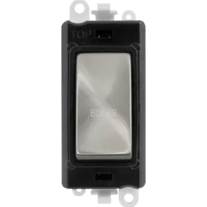20AX Double Pole Switch Module - Black - Satin Chr