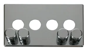 4 Gang Dimmer Switch Cover Plate - Chrome