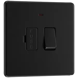SCREWLESS FLATPLATE MATT BLACK SWITCHED 13A FUSED