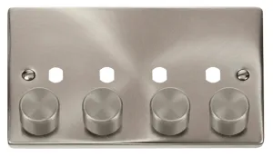 4 Gang Double Dimmer Plate & Knobs