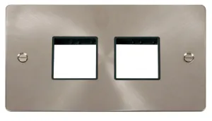 2 Gang Plate (2+2) Switch Aperture  - Black