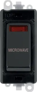 20AX Double Pole Switch With Neon Module - Black -