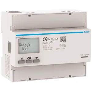 3Ph kWhmeter direct 125A 6M MODBUS MID