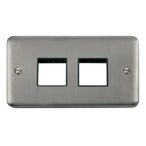 2 Gang MiniGrid Unfurnished Plate - 2 x 2 Aperture