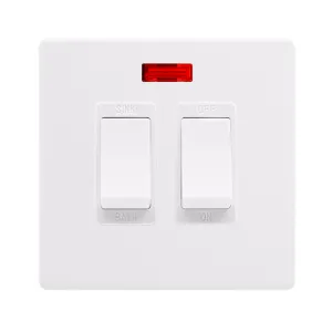 20A SINK / BATH SWITCH WITH NEON - POLAR WHITE COV