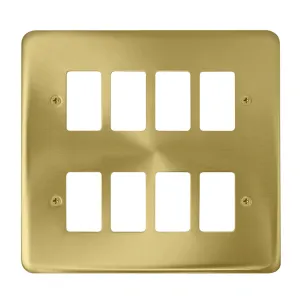 8 Gang GridPro Frontplate - Satin Brass