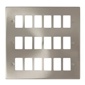 18 Gang GridPro Frontplate - Satin Chrome