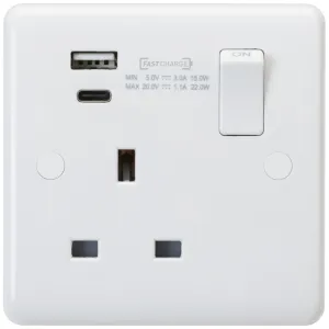 13A 1G DP Switched Socket with Dual USB A+C (20V D