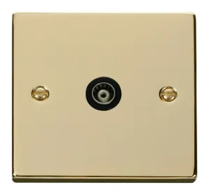 Single Isolated Coaxial Socket Outlet - Black