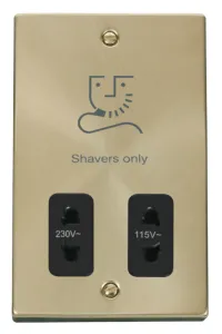 Dual Voltage Shaver Socket Outlet 115/230V - Black