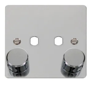 2 Gang Single Dimmer Plate & Knobs