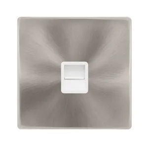 SINGLE TELEPHONE SECONDARY OUTLET - BRUSHED STEEL