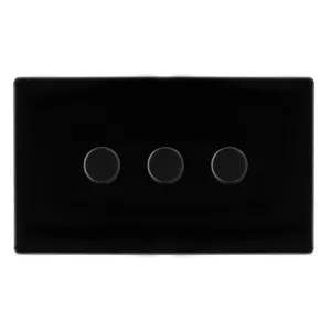 3 GANG 2 WAY 100W DIMMER SWITCH - METAL BLACK