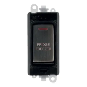 20AX Double Pole Switch With LED Module - Black -