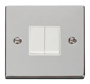 2 Gang 2 Way 10AX Switch - White